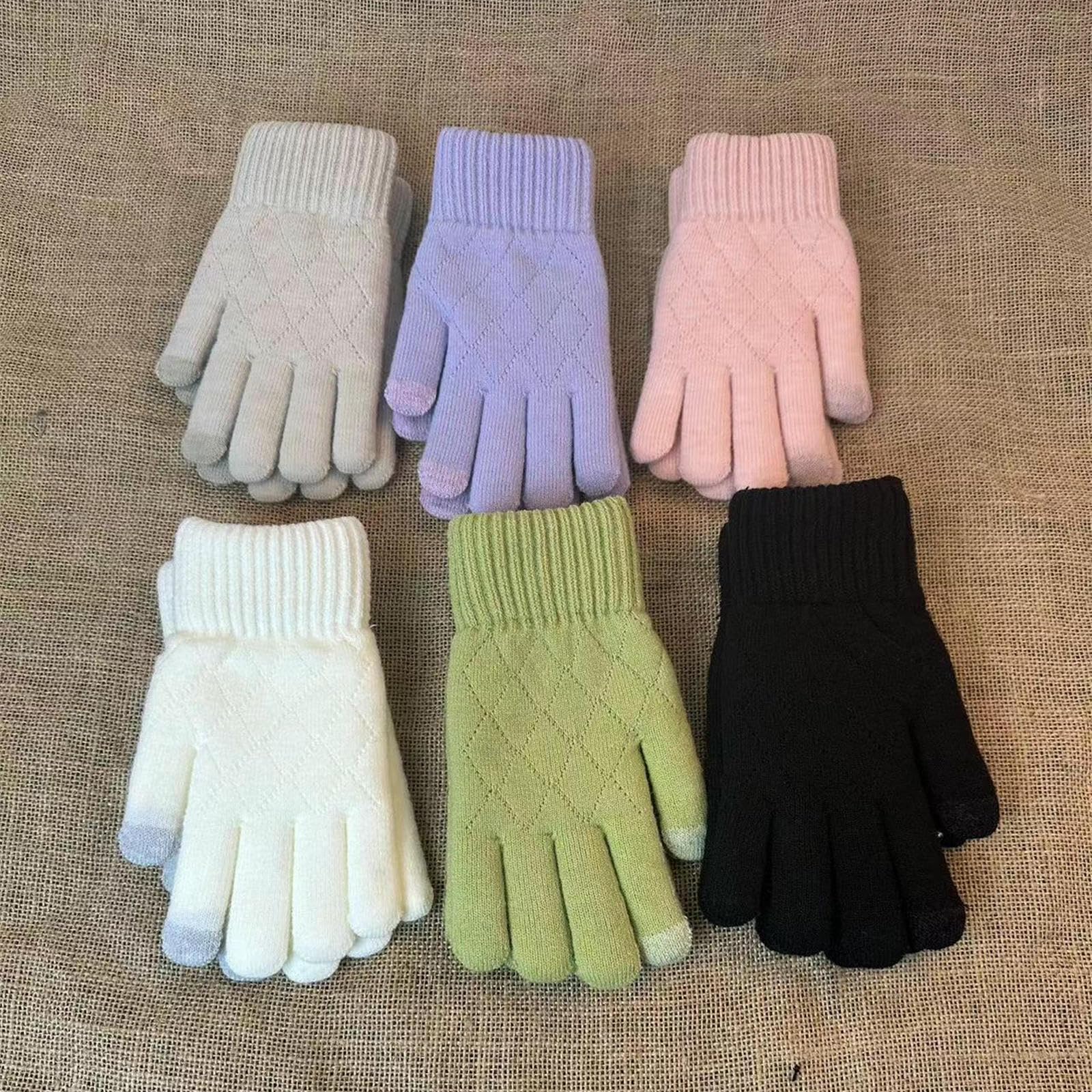 Guantes de Invierno para Mujer con Pantalla táctil, Forro Suave y puños elásticos para Mayor Comodidad y Calidez (Verde A)