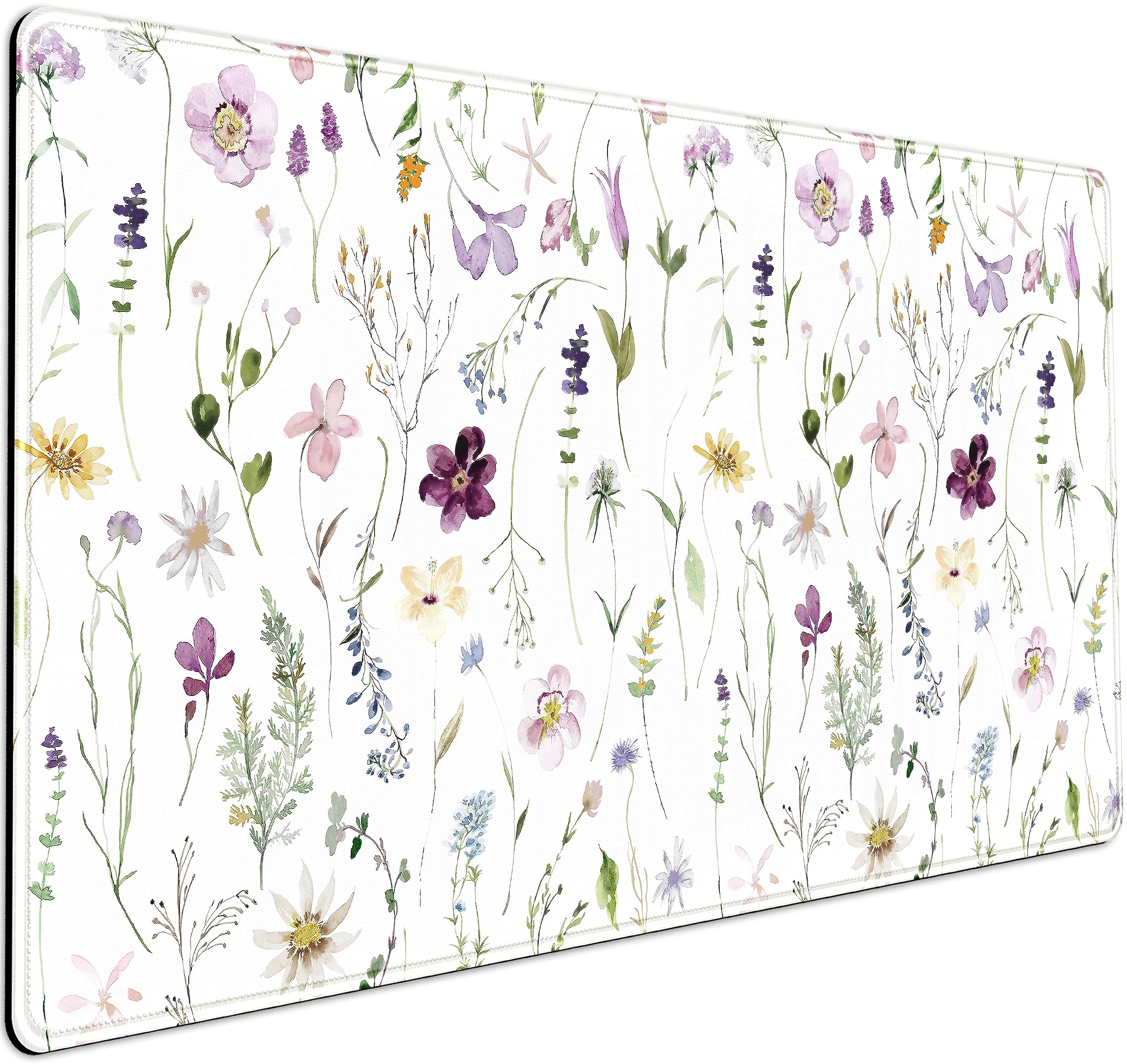 Cute Flower Mouse Pad Aesthetic Desk Mat Plants Large Extended Gaming Mousepad Floral XXL Desk Pad Keyboard and Mouse Mat 31.5''x15.75'', Desktop