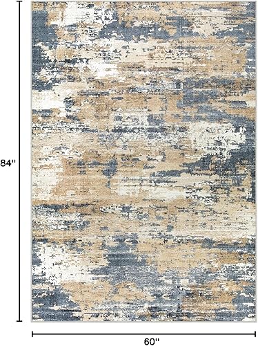 Miniatura 9 de Alfombra de área para sala de estar 8 x 10 pulgadas, grande, suave, moderna, decoración abstracta con respaldo de goma antideslizante para debajo de