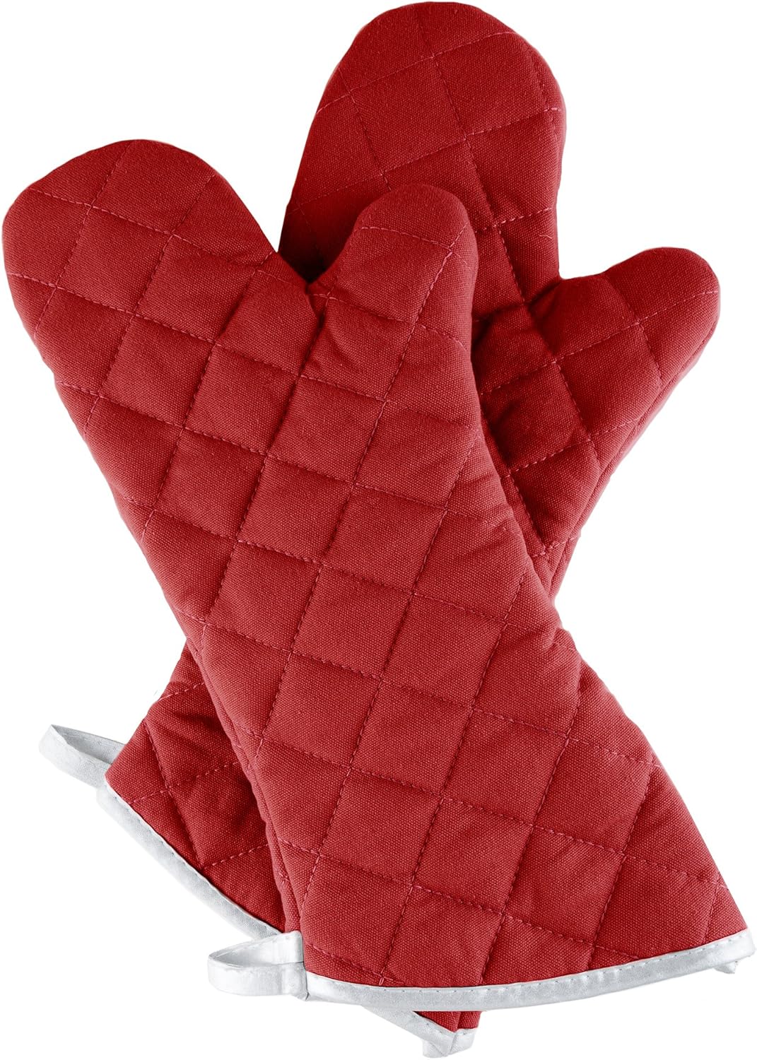 Oven Mitts, Set of 2 Oversized Quilted Mittens, Flame and
