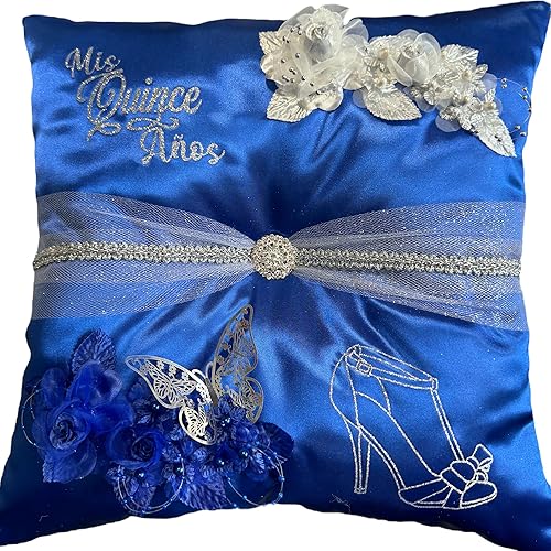 Quinceañera Pillow Set  Sweet 16 Full Set, Quinceanera's Accessories (Blue, Shoe Pillow) disponible en Yaxa Costa Rica