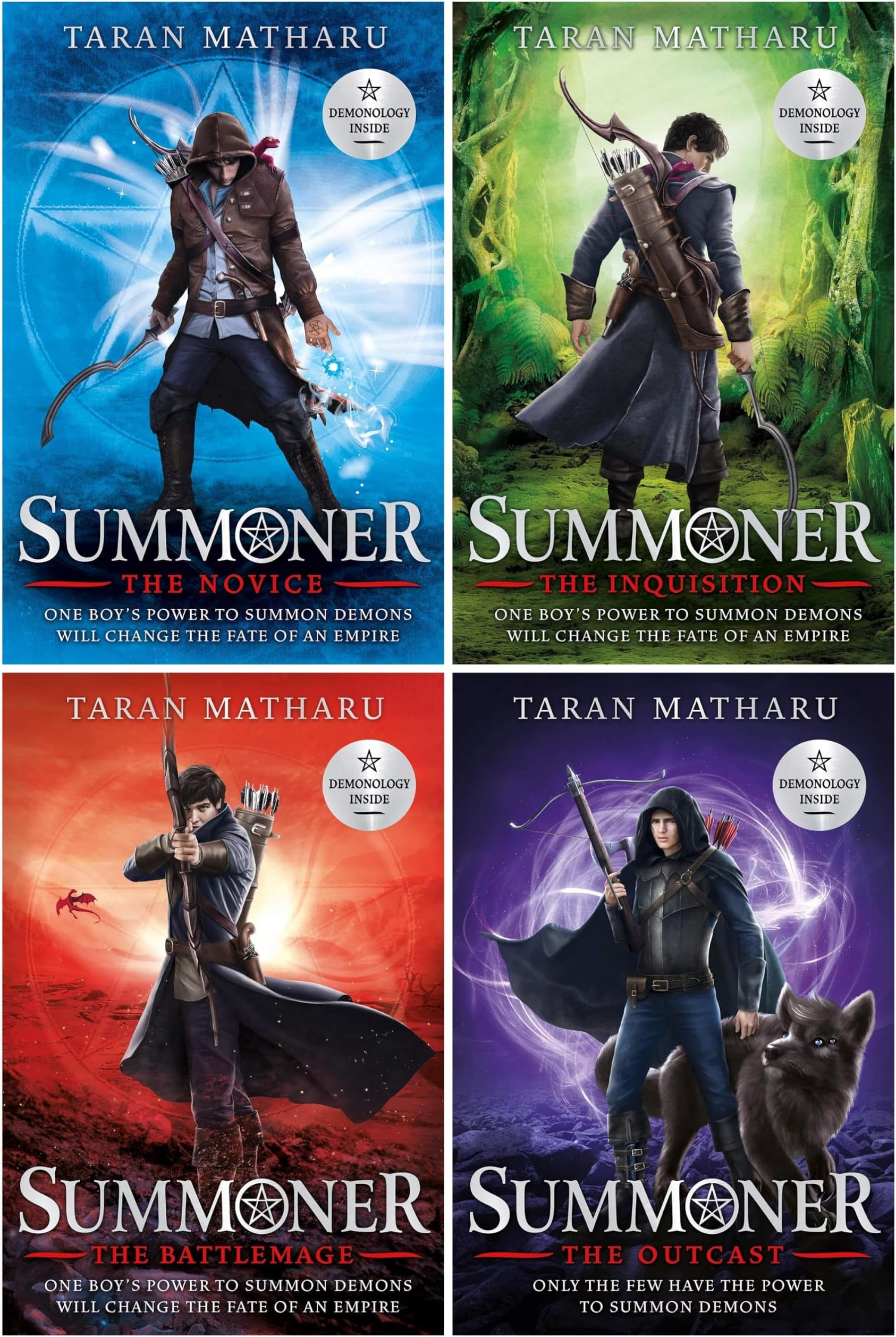Taran Matharu The Summoner 4 Books Collection Set (The Battlemage, The Novice, The Inquisition, The Outcast)