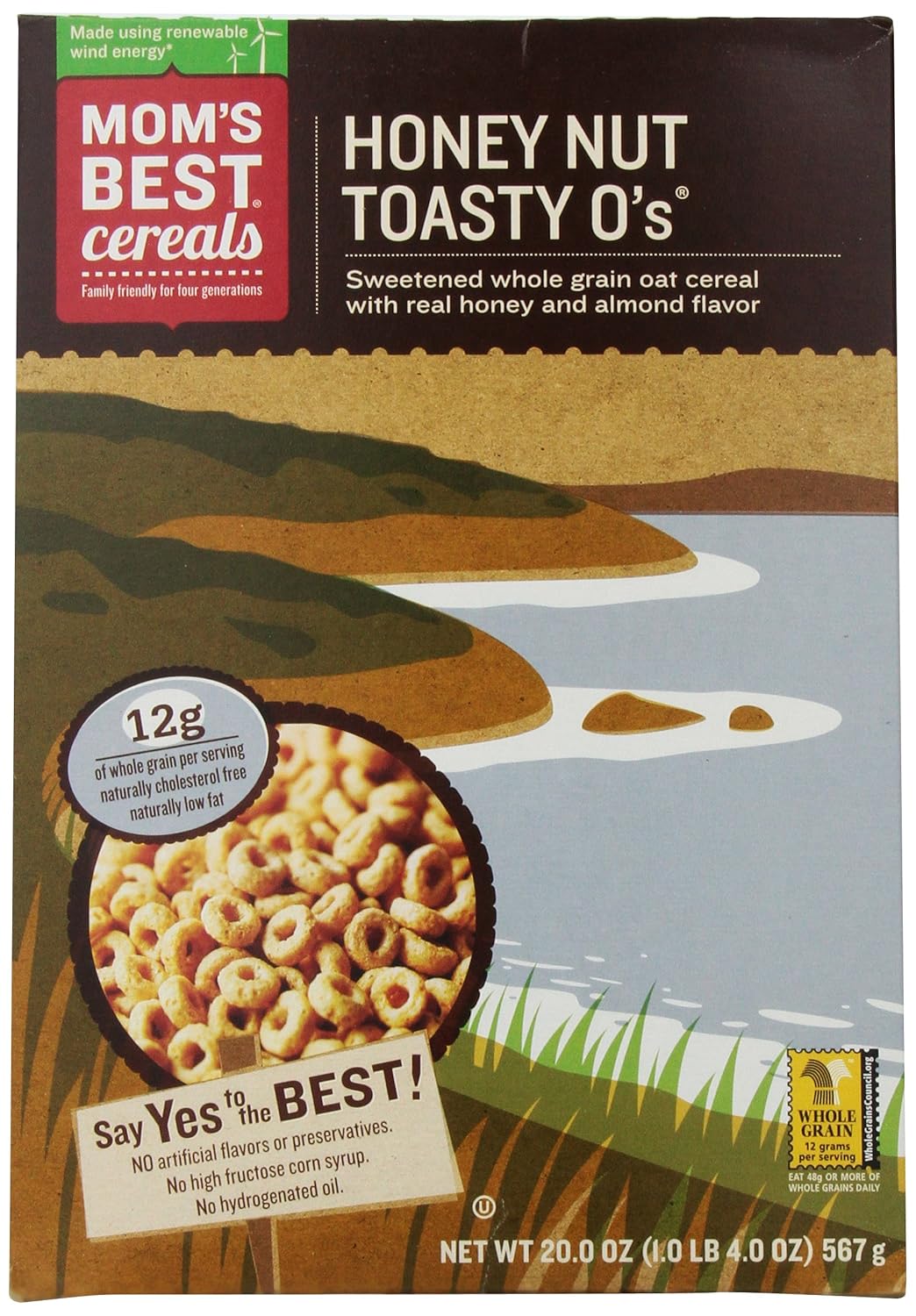 Mom's Best Cereal-Toasty O's Honey Nut, 20-Ounce (Pack of 5)