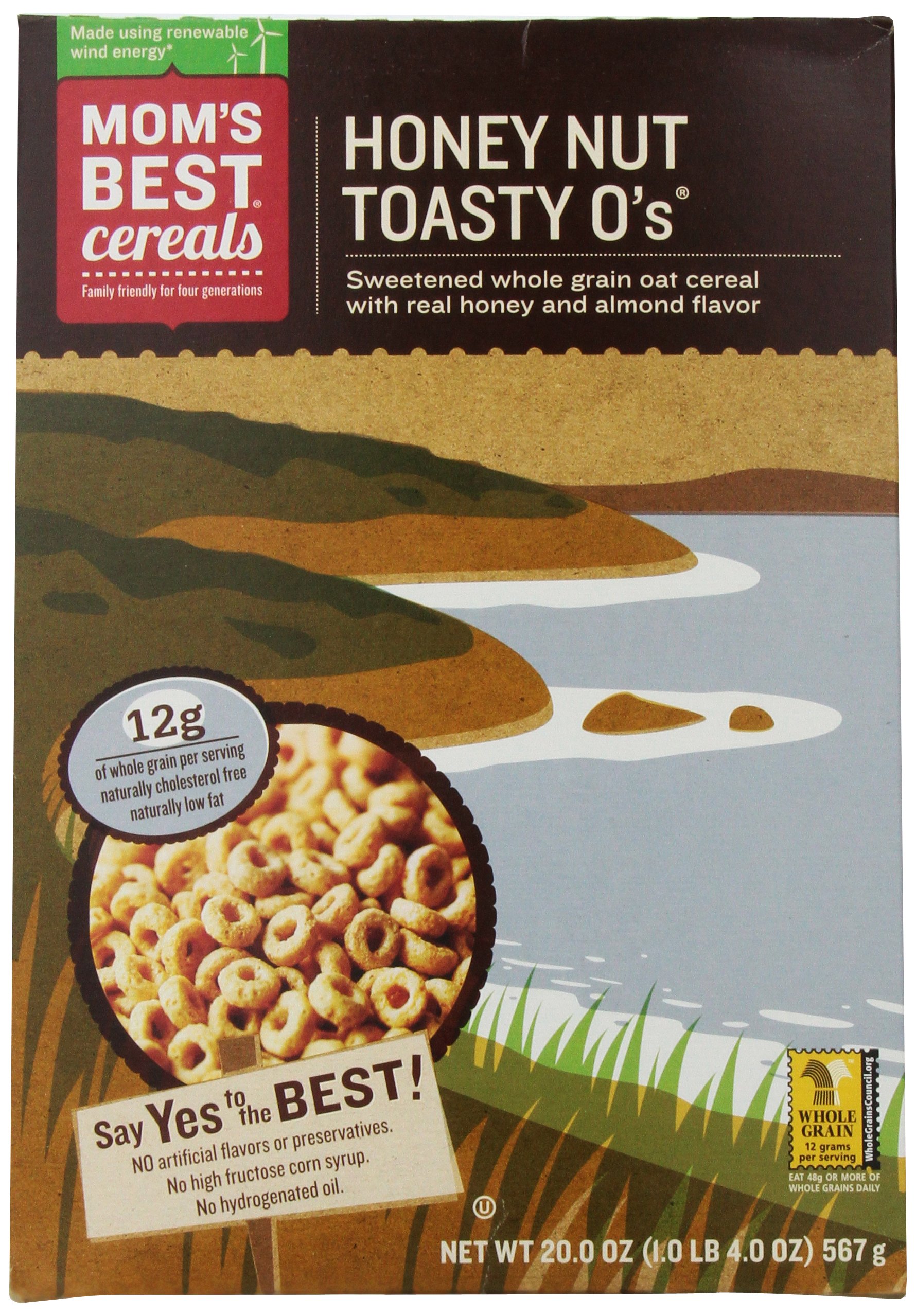 Mom's Best Cereal-Toasty O's Honey Nut, 20-Ounce (Pack of 5)