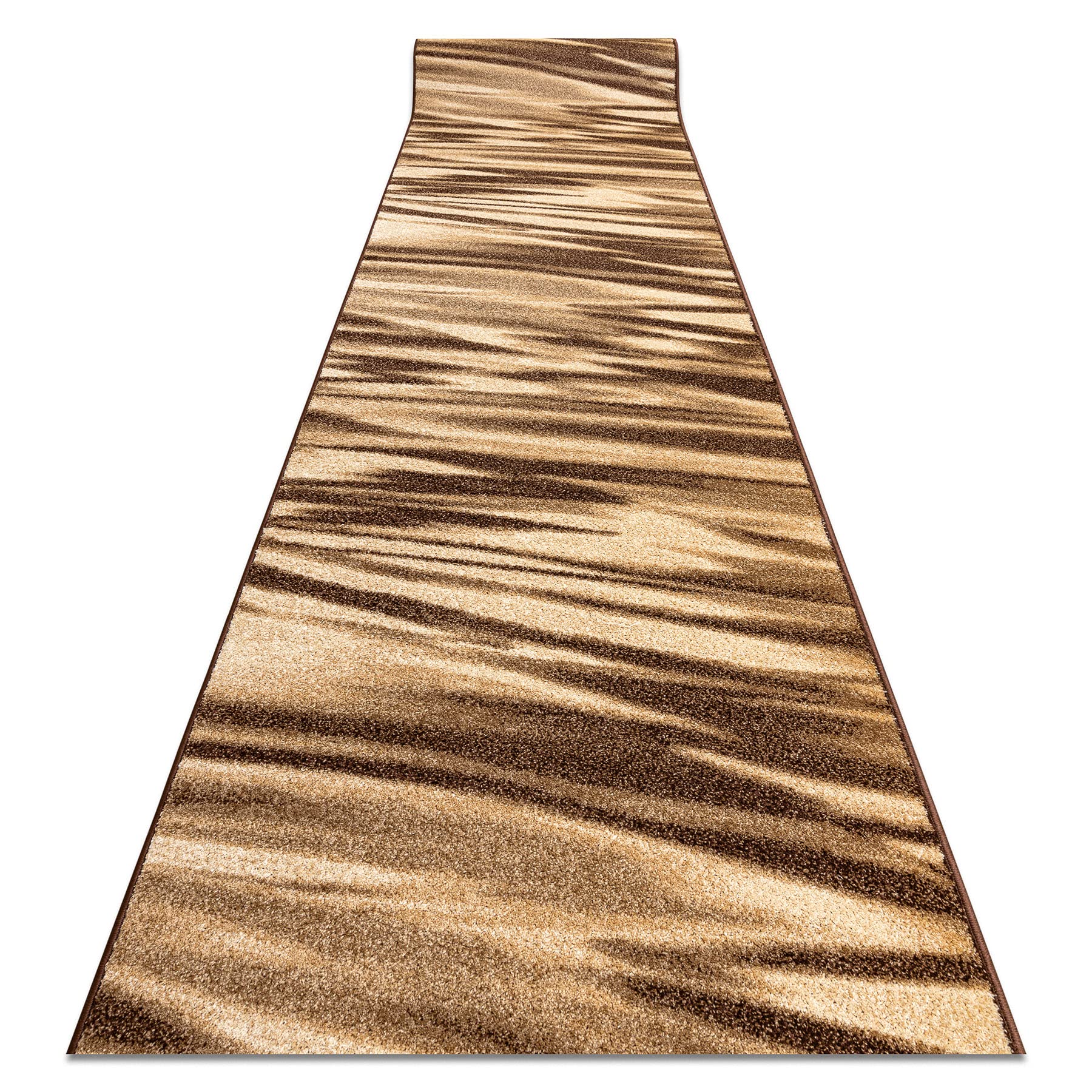 rugsx Bieżnik Heat-Set FRYZ Arabica brązowy 70 x 610 cm