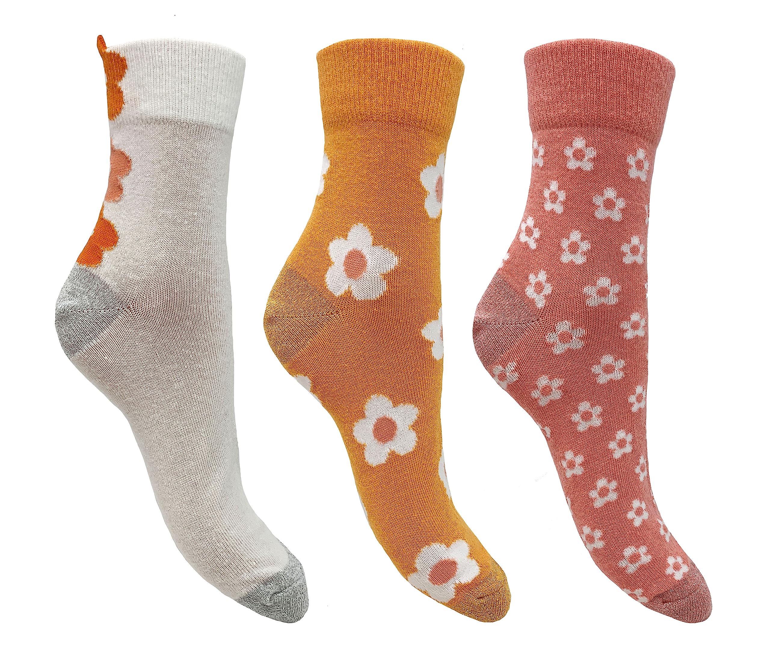 Nice Socks3 Pack Ladies Cotton Rich Fun Print Everyday Ankle Socks