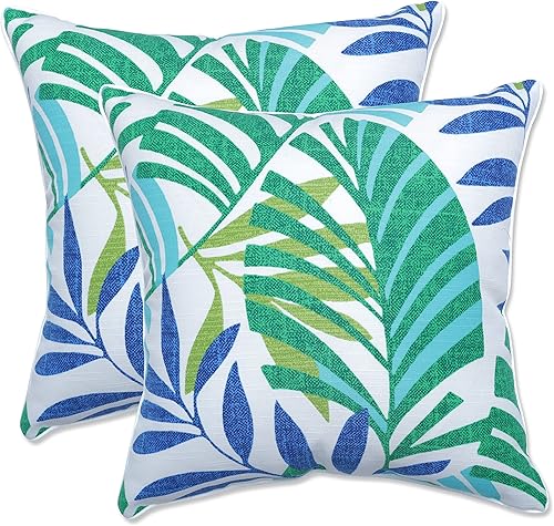 Vista 45 de Pillow Perfect Almohadas lumbares para exteriores/interiores, 11.5 x 18.5 pulgadas, azul marino Delray, 2 unidades Azul Delray Navy