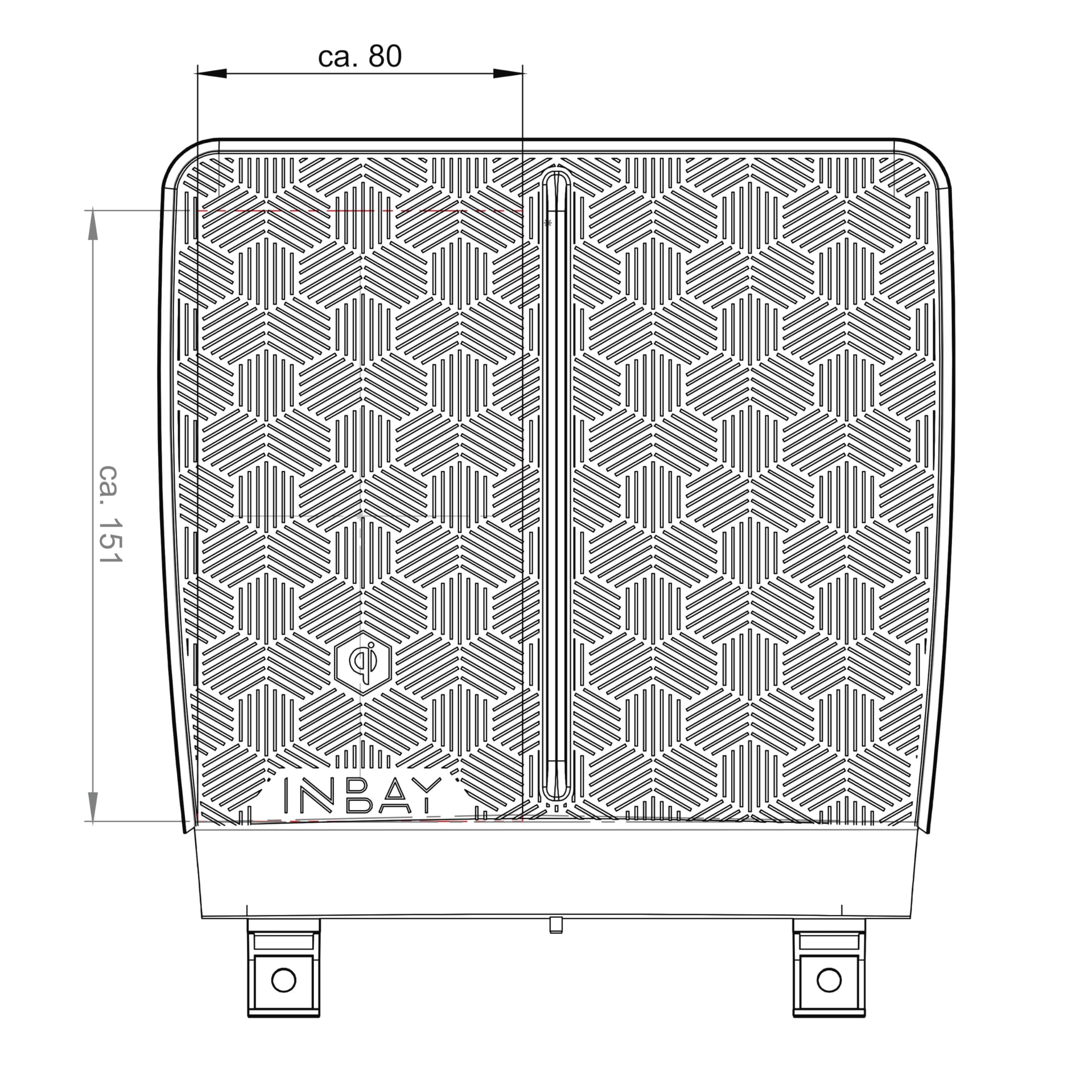 Inbay Caricabatterie wireless Caricabatterie wireless per Audi A 3 8P c 15W Ricarica induttiva per auto per smartphone Telefono cellulare Ricarica wireless per auto Certificato qi per installazione in