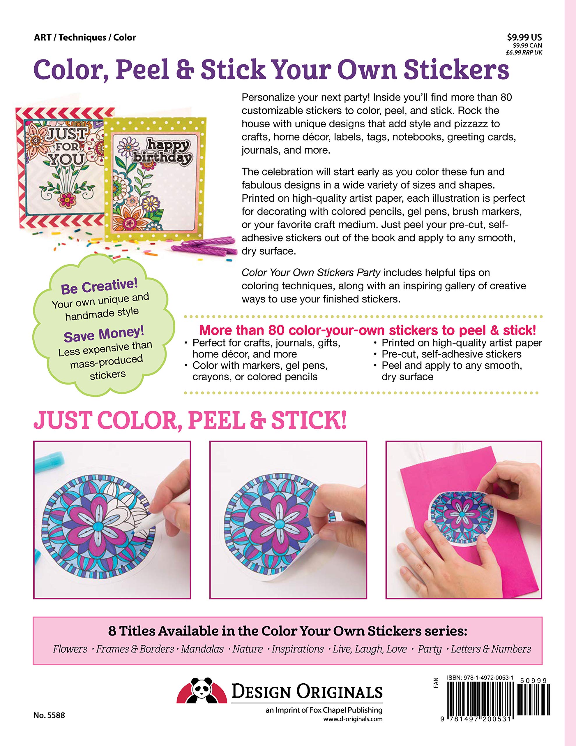 Color Your Own Stickers Party: Just Color, Peel & Stick: 8