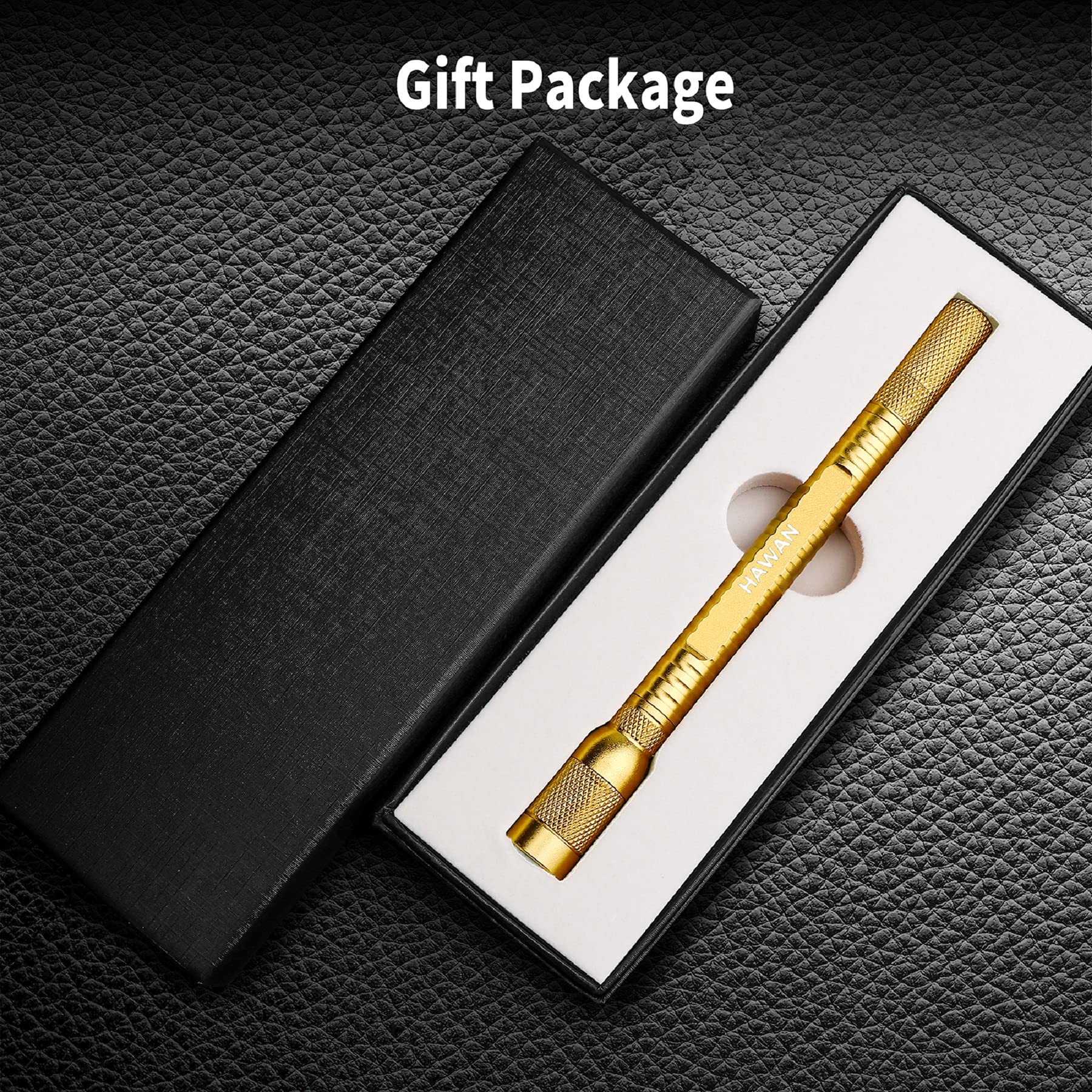 Cigar Punch 4 En 1 Noir & Or – Poinçon Double Taille (8mm/11mm), Aiguilles Et Fourche – Accessoire Cigare Premium Avec Boîte Cadeau