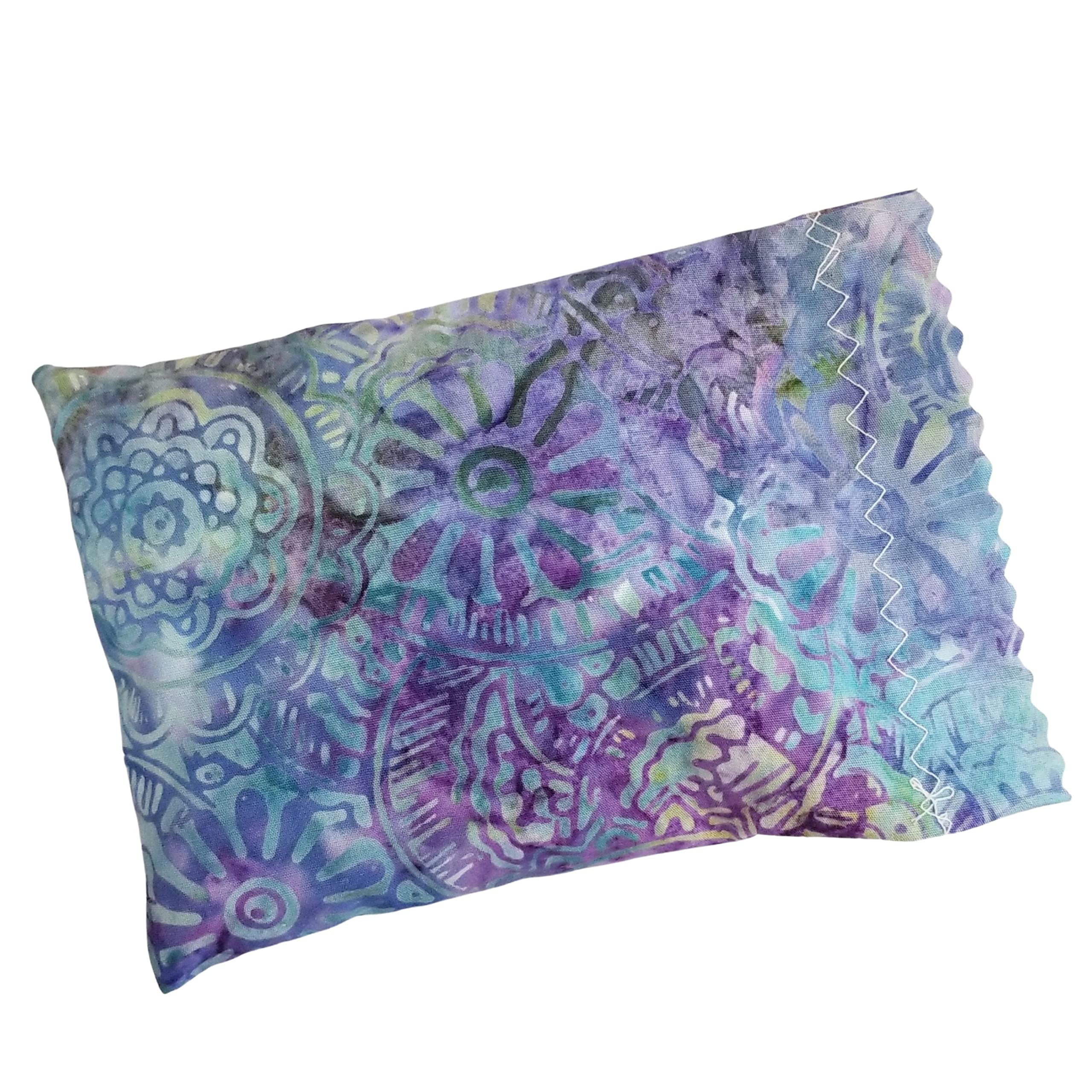 (Dream Field Studio) Handmade Dream Pillow for Natural Sleep with Herbal Blend - Chamomile, Mugwort, Hops, Lavender, Lemon Balm, Marjoram & Rose Petals - 6" x 4" - Mandala Batik