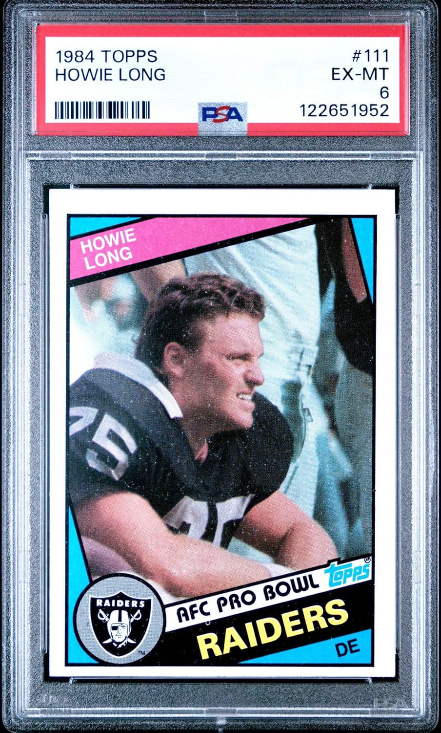 Graded 1984 Topps Howie Long #111 Rookie RC Football Card PSA 6 Excellent