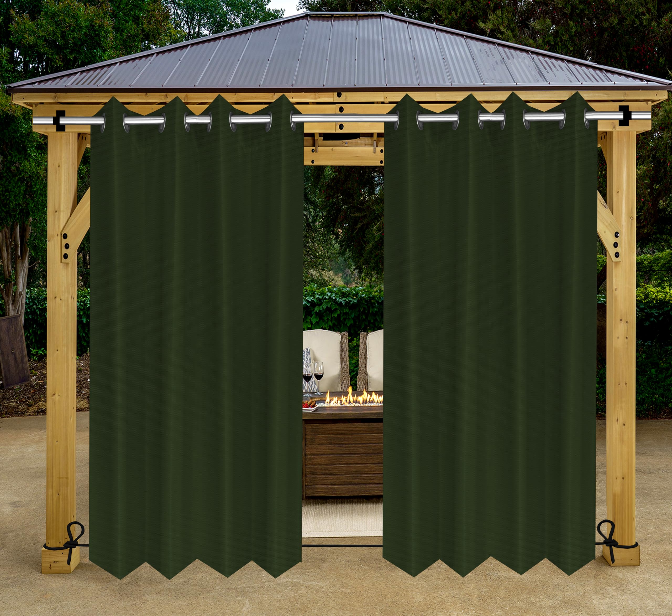 Polyester 300GSM Fabric Waterproof Rain & Sun Blockage Curtain(Militarygreen 4.5X6.5 Feet,Piece of 1) with Top Eyelet with Bottom Back Tab Used for Door,Balcony,Outdoor&Indoor Area-image-49