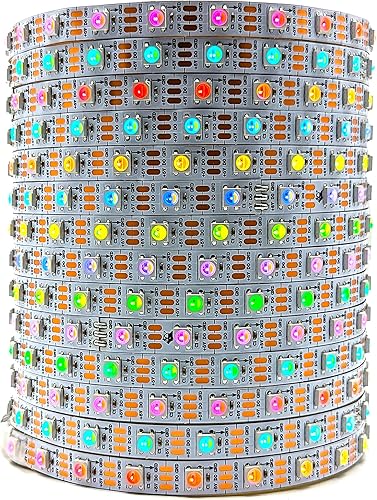 Miniatura 7 de FOXWIRE Tira de luz LED direccionable individualmente - RGBW RGBCW - SK6812 - Rollo de 5M 16.4 pies - 30 píxeles por metro 150 en total - PCB negro