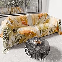 PETTI Artigiani Italiani – Telo Arredo Copridivano Copritutto in Microfibra 400×270 cm, Fantasia Palma Oliva | Multiuso per Divani, Copriletto e Copritavolo | Telo Protettivo Lavabile