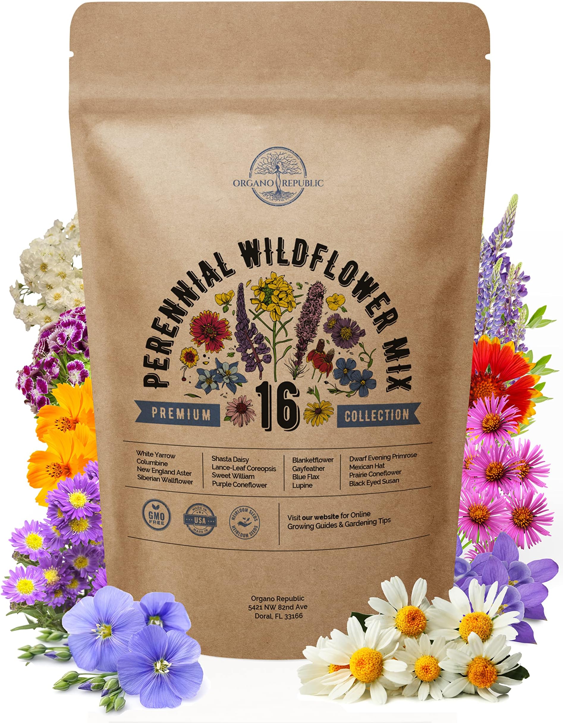 Meadow Wildflower Seed Mix 5 Lbs Bulk Wild Flower