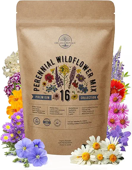 Organo Republic 16 Perennial Wildflower Seeds Mix for...