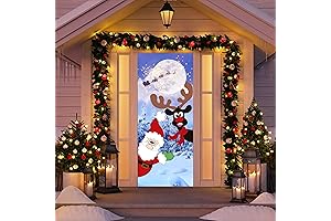 Christmas Door Cover - Merry Christmas Door Decorations for Winter Xmas Party...
