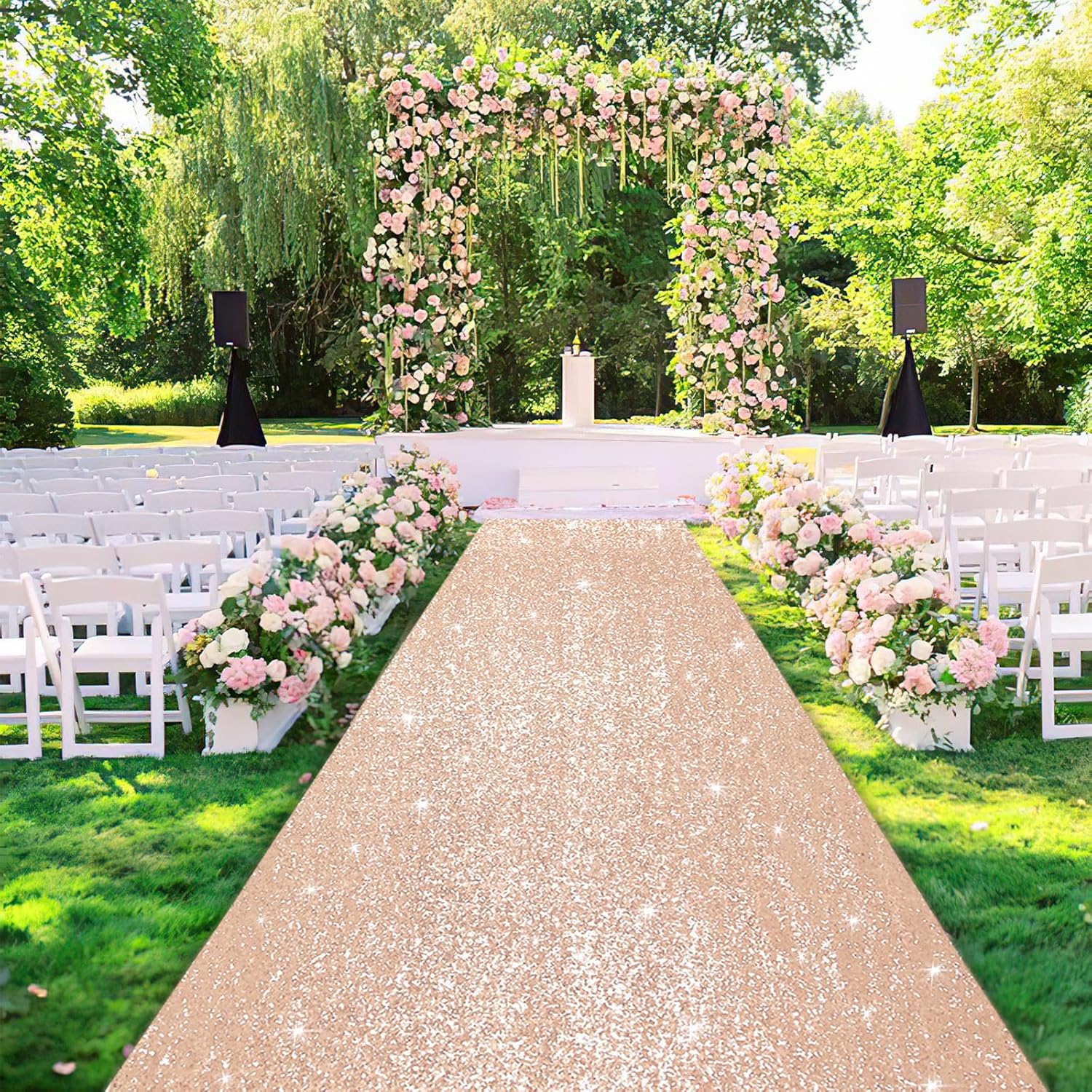 Amazon.com: B-COOL Sequin Aisle Runner Rose Gold Carpet Runner 2FTx15FT ...