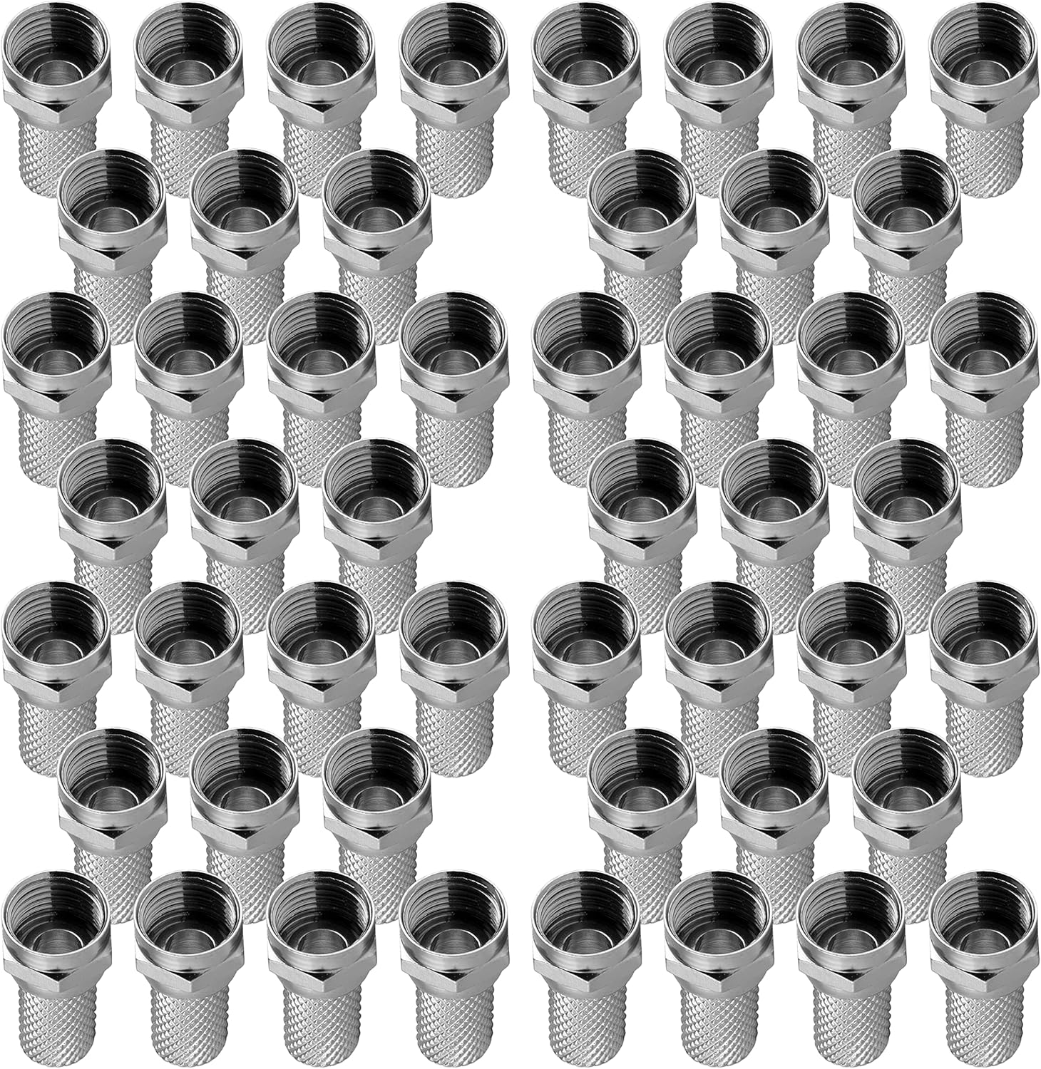 GE RG6 TwistOn F Connectors, 50Pack, FType Coaxial Connectors