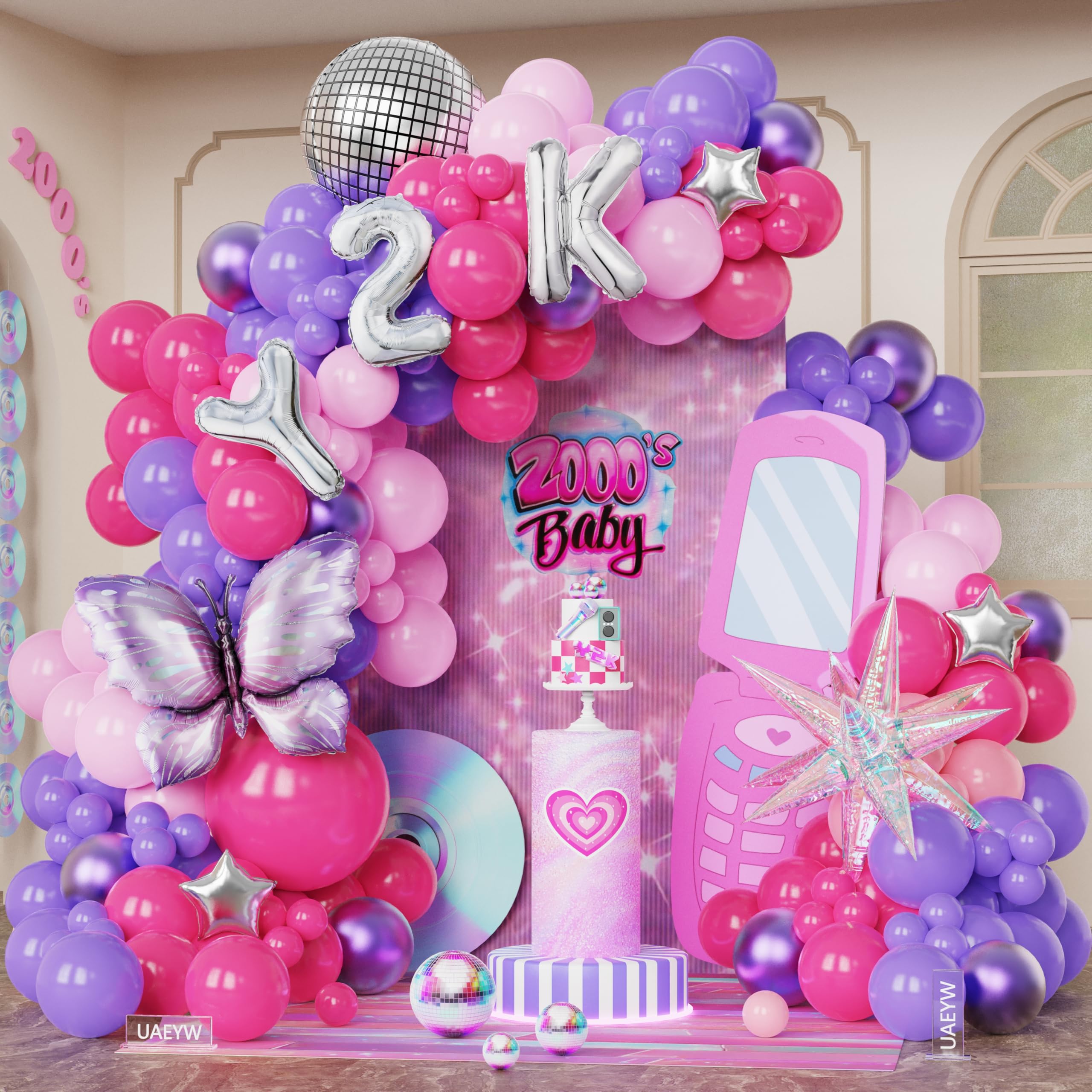 143pcs Y2K 2000s Party Balloon Arch Kit