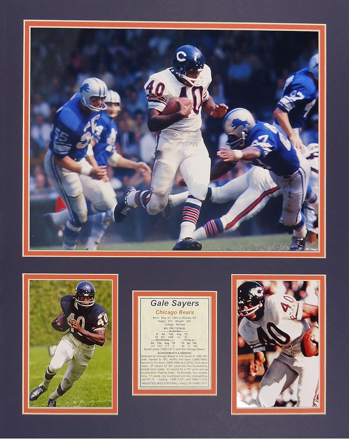 Gale Sayers 16" X 20" Unframed Matted Photo Collage by Legends Never Die, Inc.