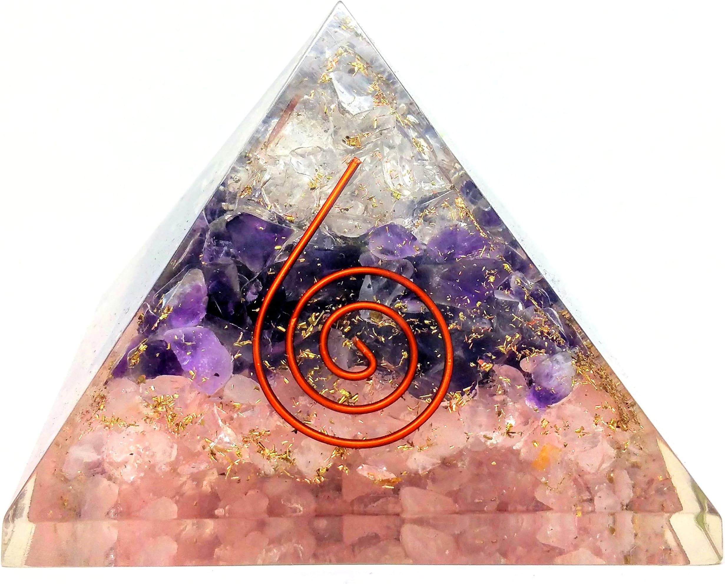 people crystals Rose, Amethyst, and Crystal Quartz Orgone Reiki Pyramid Kit/EMF Protection Meditation Yoga Energy Generator