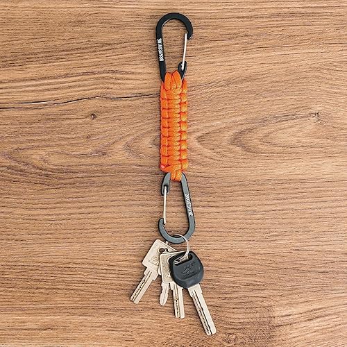 Miniatura 7 de BRAVESHINE Llavero de paracaídas con clip para mosquetón, anillo en D, gancho para cochecito para botella de agua, llaves, mochilas, hombres, mujeres