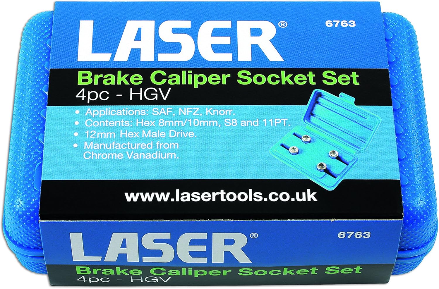 LASER TOOLS LAS6763 6763 Brake Caliper Socket Set 4pc-HGV