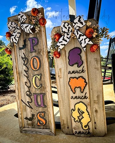 Miniatura 6 de Rockin' Wood Letreros de calabaza en blanco para decoración de porche de otoño, úsala como está o personaliza con tu propio diseño, perfecto