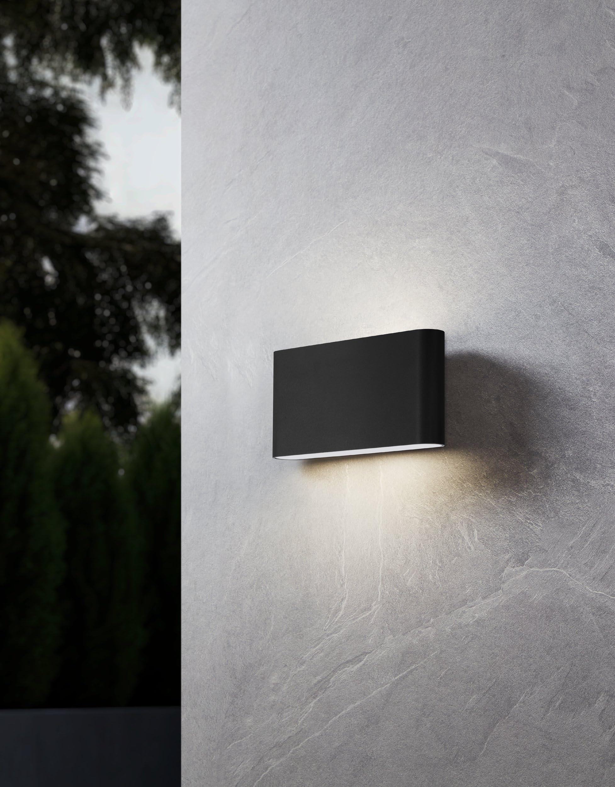 EGLO LED Außenleuchte Grutti, Wandleuchte außen mit Up und Down Beleuchtung | Wand Außenbeleuchtung aus Aluminium in Anthrazit, Außenlampe warmweiß-kaltweiß, IP65, 17,5 cm