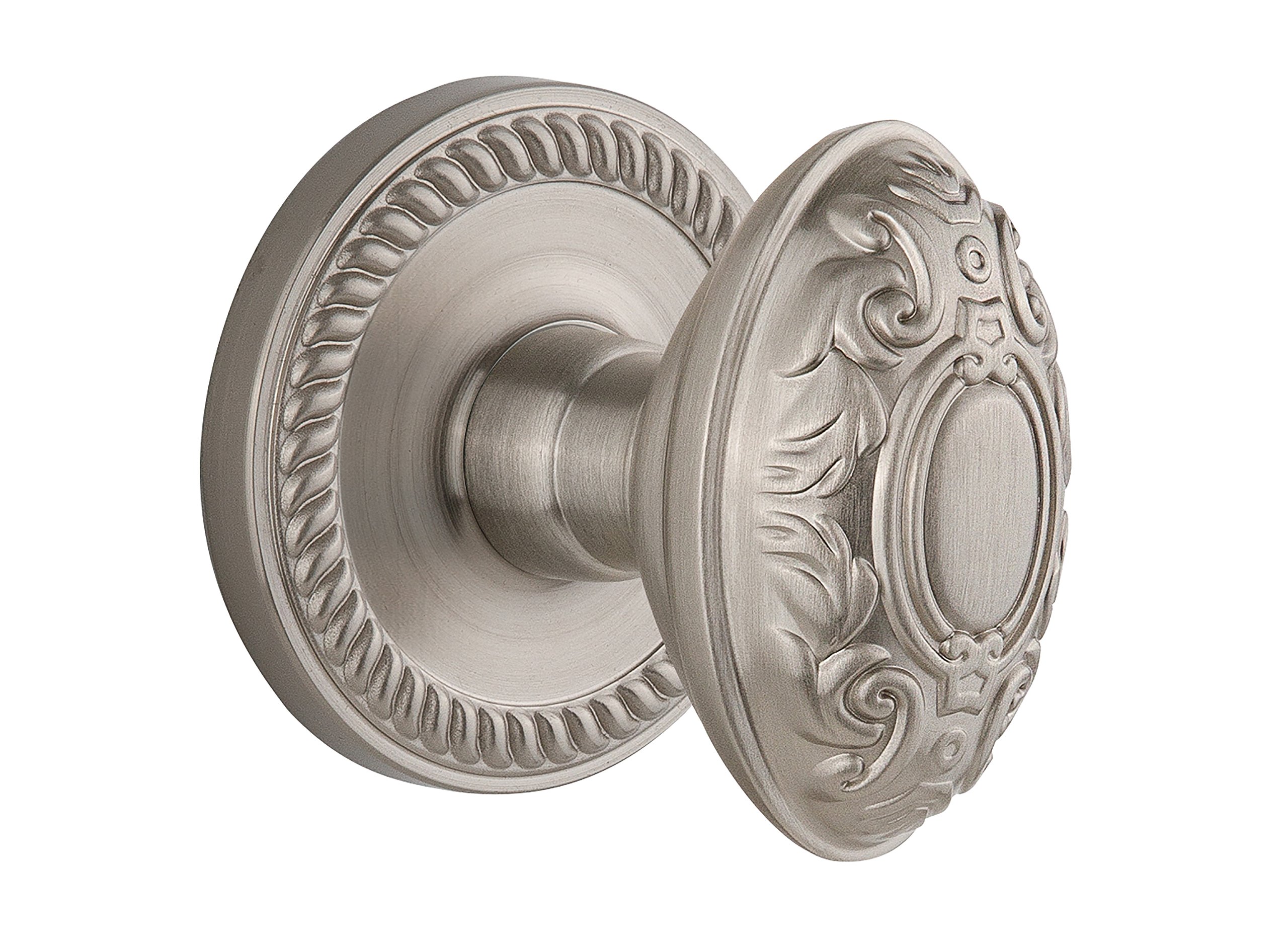 Grandeur Newport Rosette with Grande Victorian Knob, Double Dummy, Satin Nickel