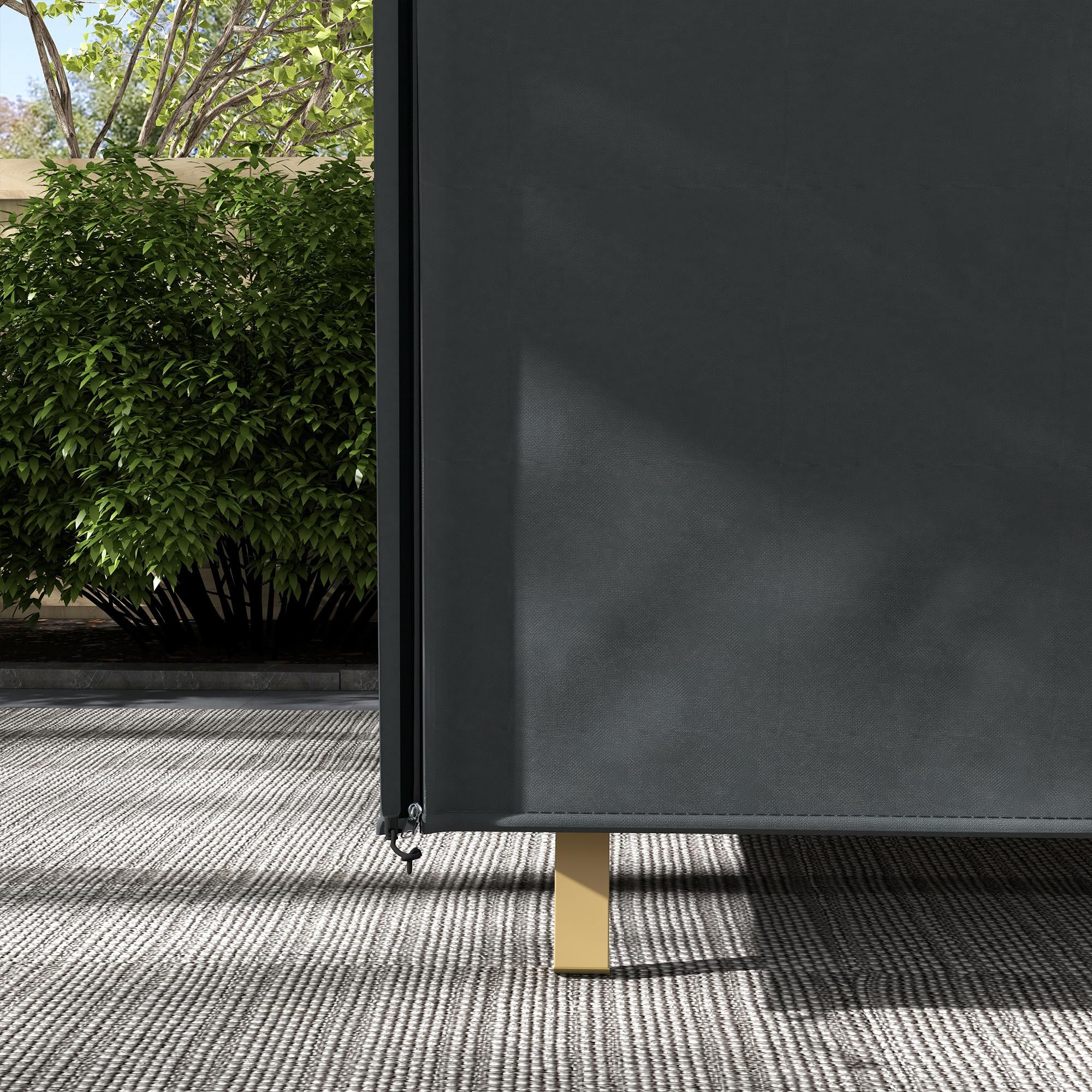 Outsunny Copertura per Dondolo da Giardino 3 Posti, Copertura Dondolo con Telo Impermeabile Anti UV, 220x125x172 cm, Nero