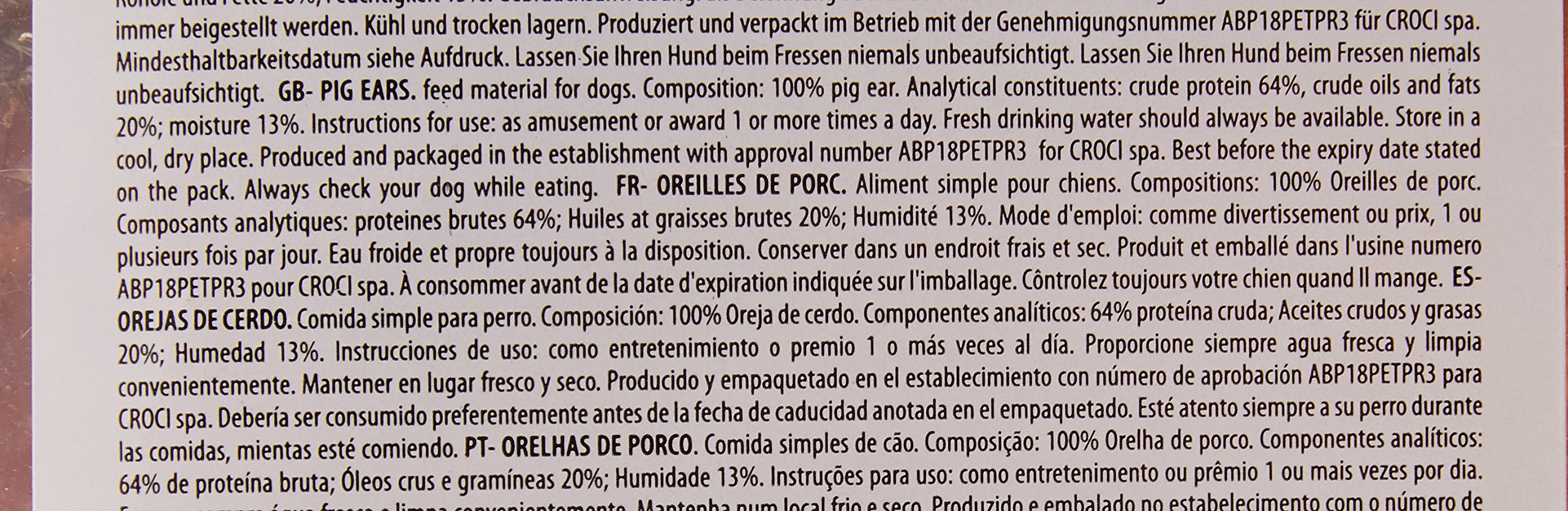CROCI King Snack Oreilles de Porc pour Chien Taille Xxl 2 Pièces