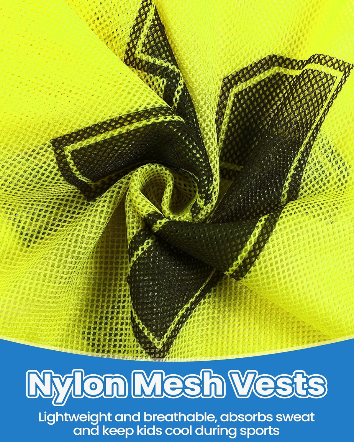 Suhine 48 Pcs Youth Pinnies - Mesh Basketball Team Practice Jersey - Numbered Soccer Scrimmage Vest for Sports