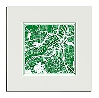 Vista 64 de O3 Design Studio Mapa de corte de papel Madrid negro mate de 20 x 20 pulgadas