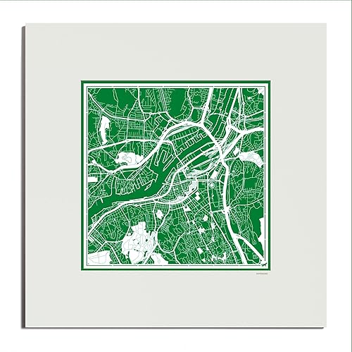 Miniatura 64 de O3 Design Studio Mapa de corte de papel Madrid negro mate de 20 x 20 pulgadas