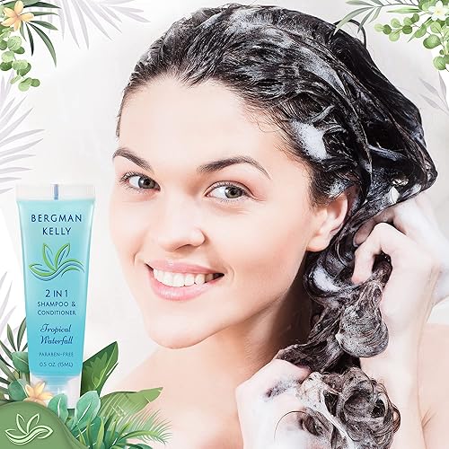 Miniatura 5 de Bergman Kelly - Champú y acondicionador 2 en 1 tamaño viaje - 0.5 fl oz, 200 PK, cascada tropical - Deleite a sus invitados con amenidades de champú