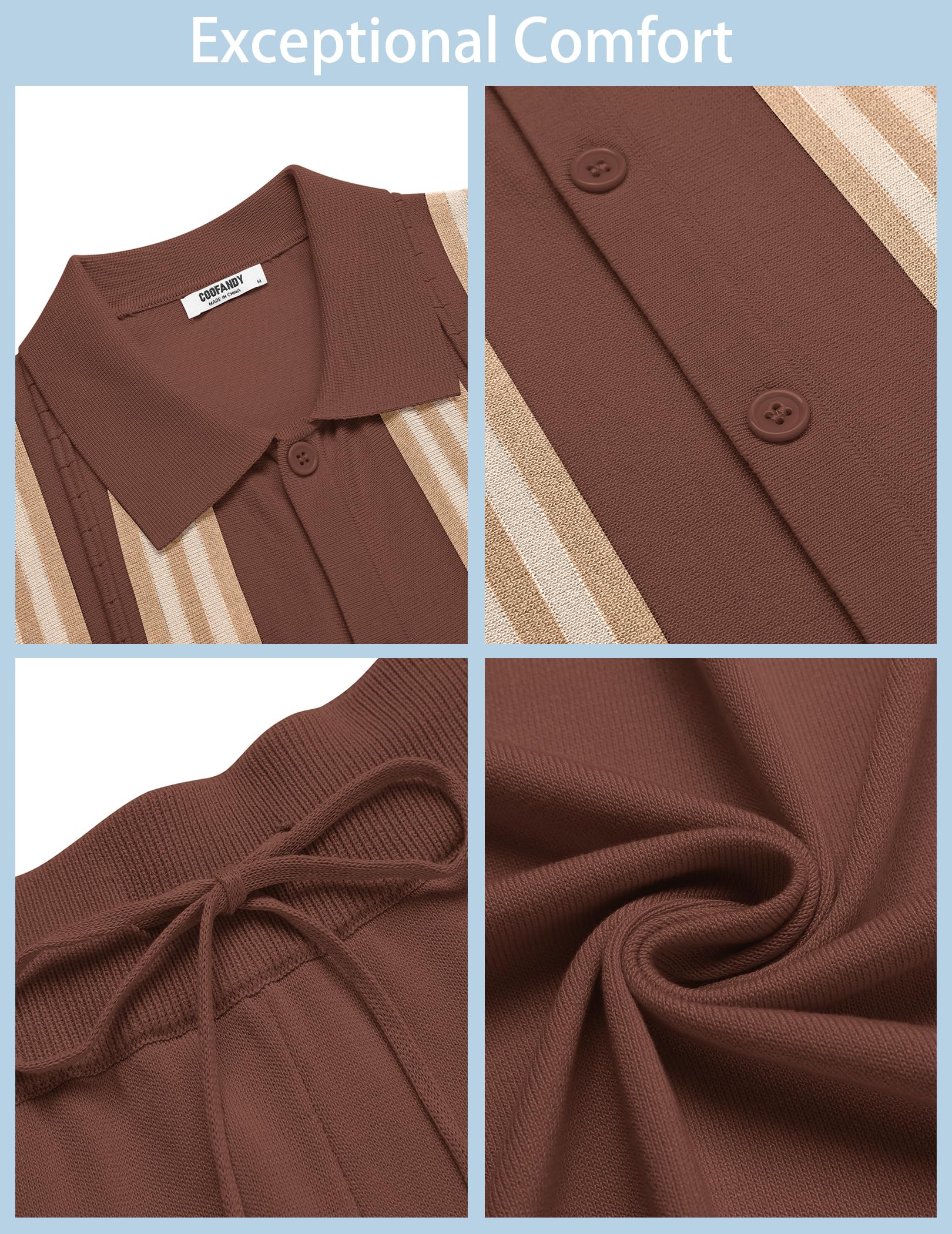 COOFANDY Herren Men's 2 Piece Outfits Sets Retro (2er Pack)