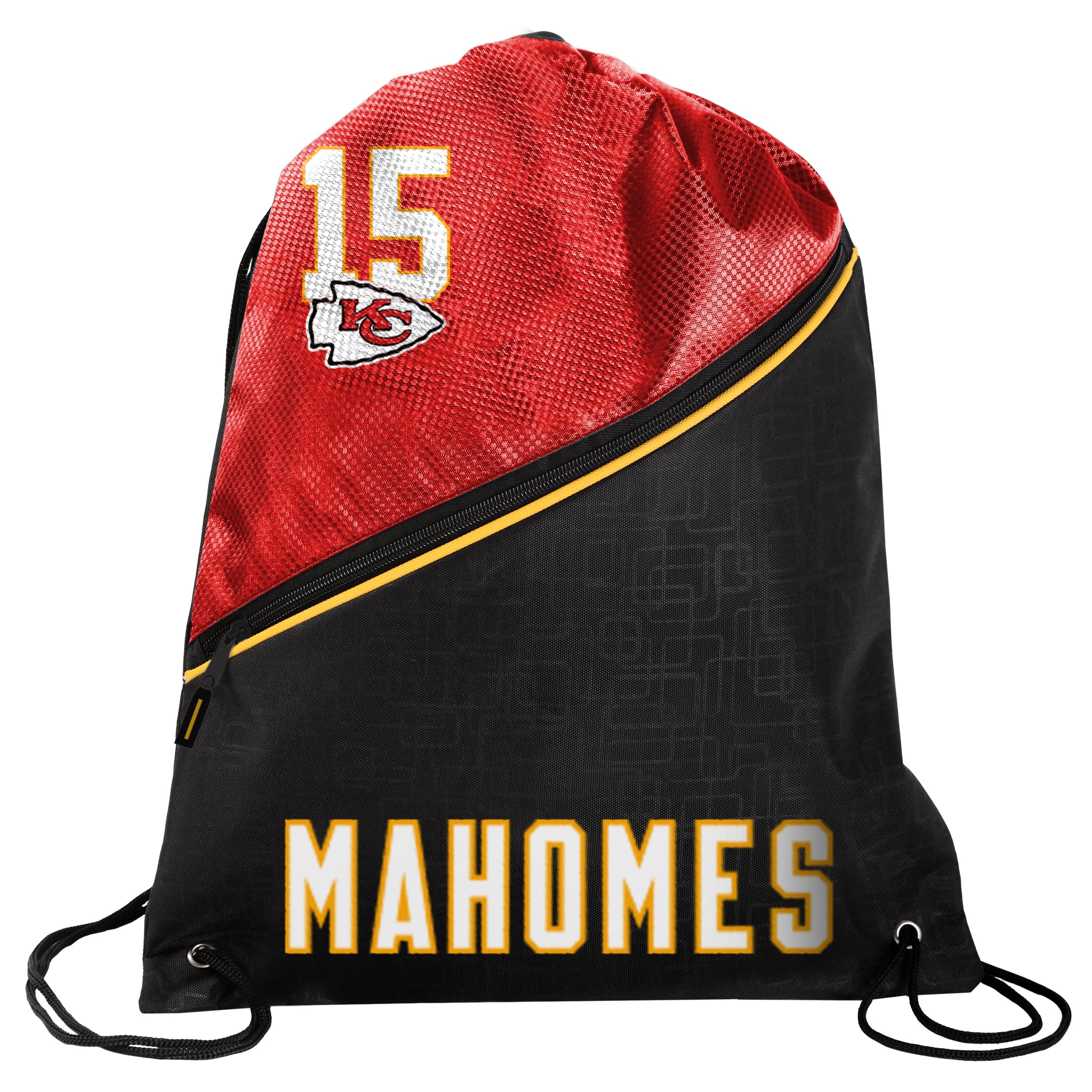FOCO - Kansas City Chiefs High End diagonal Drawstring Backpack Gym Bag - Patrick Mahomes #15