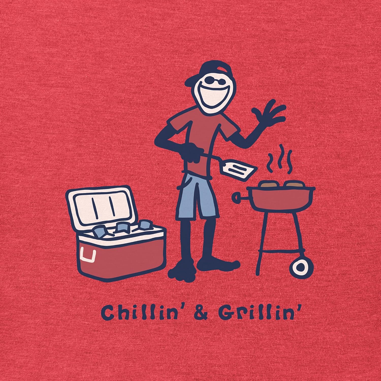 Life is Good Mens Jake Grillin Graphic T-Shirt: Clothing