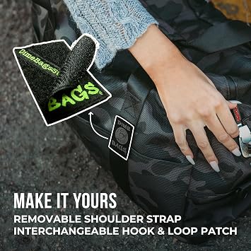 Dime Bags Travel Duffle Bag, Odor Proof w/Carbon Filter Lining, Built-In Lock Duffle, Water-Resistant, Secret Pocket, Associate (Black)
