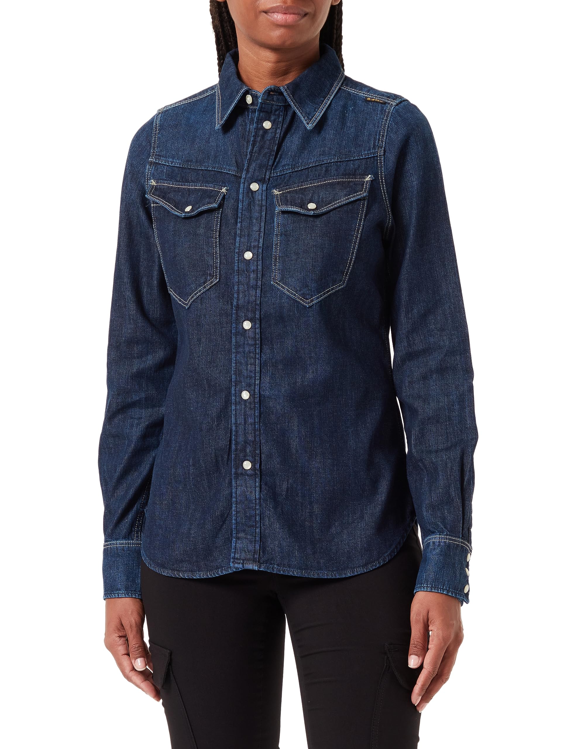 G-Star Women's Slim Denim shirt wmn, Blue (worn in deep sea D23682-D252-G133), S