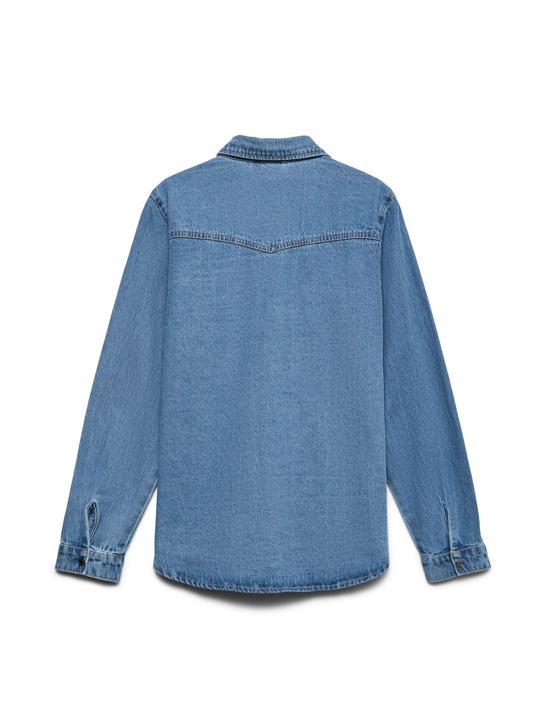 VERO MODA Vmjennie Ls Denim Shirt Mix Noos Camisa vaquera Mujer