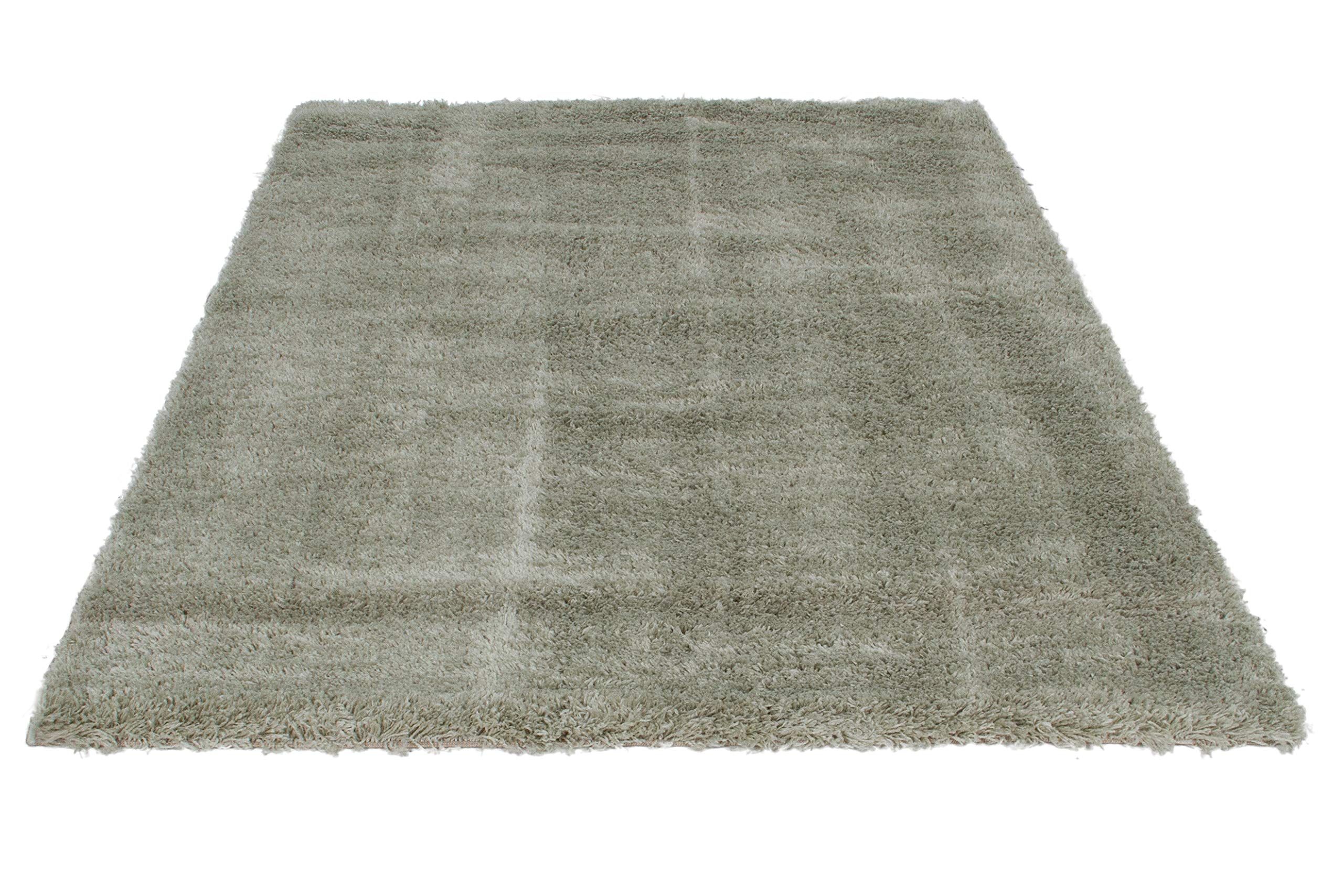 Tappeto Shaggy Supersoffice a Pelo lungo 4.5 cm - Tappeto ideale per SoggiornoSalottoCamera da Letto - Colore: Salvia - Dimensioni: 200 x 300cm