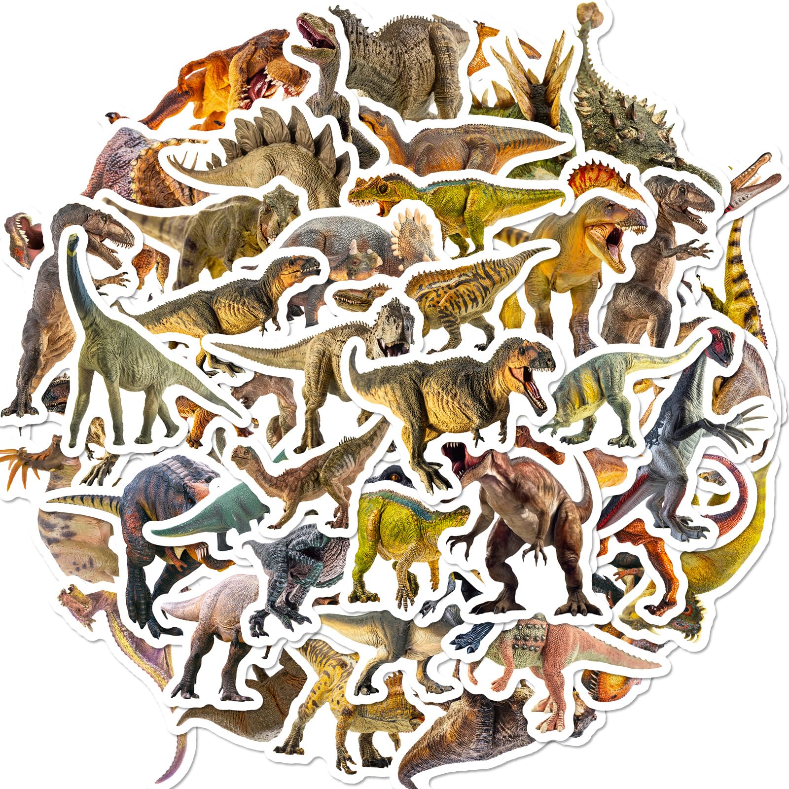 Retro Dinosaur Scrapbook Stickers Jurassic Style Glossy Vinyl Designs for Journalling Laptops Luggage Bottles and Phone Cases Decorative Decals for Teens Adults Creative Users