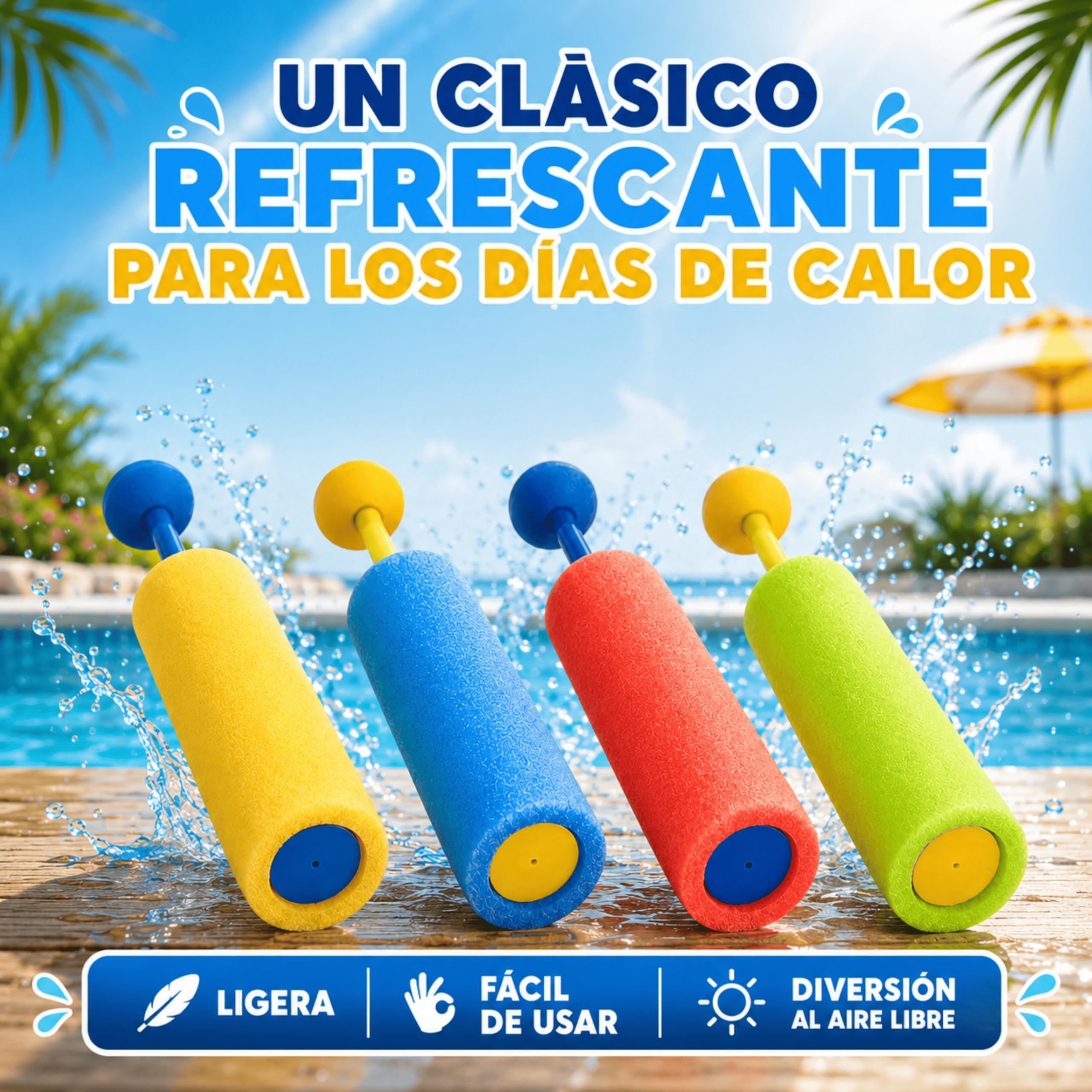 48 Pistolas de Agua de Espuma 21 cm para Niños
