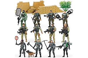 JOYIN 16 PCS Army Men Playset with Realistic Figures & Accessories