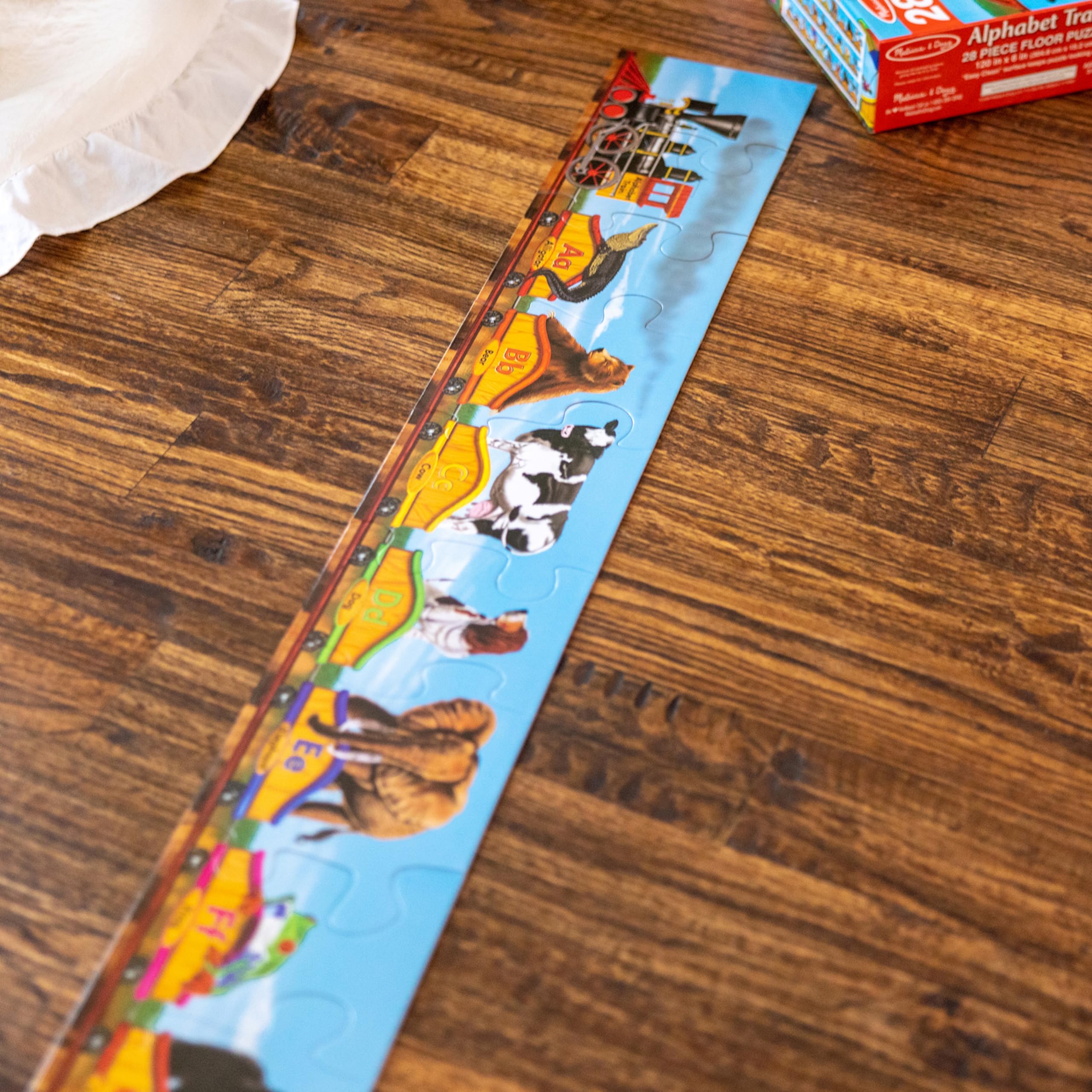 Melissa & Doug Alphabet Train Jumbo Jigsaw Floor Puzzle - Letters and Animals (28 pcs, 10 feet long) - Image 9