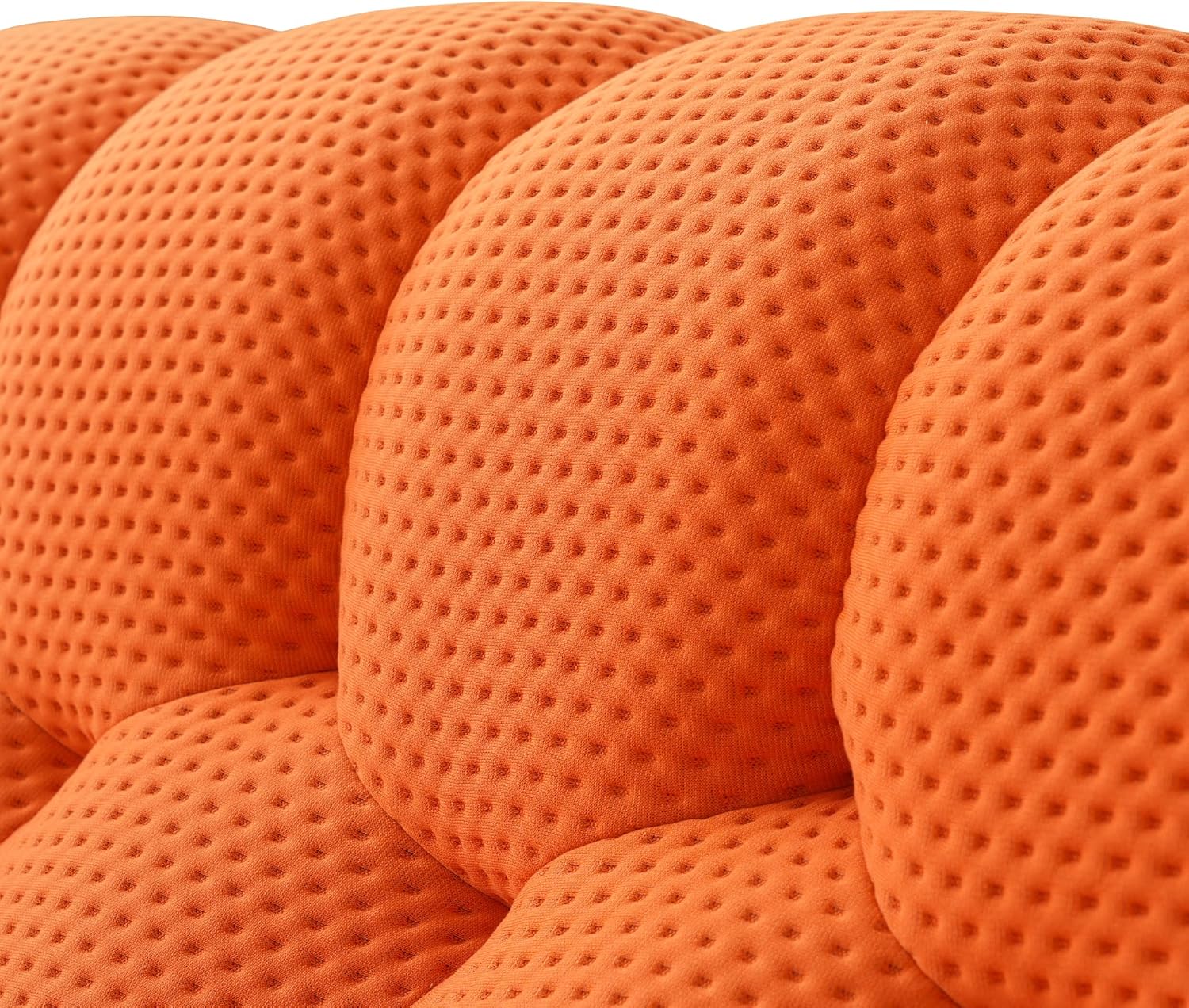 78.74'' Bubble Sofa, Curved Loveseat Couch, Comfy Upholstered Mesh Fabric Floor Sofa, 3D Honeycomb Shape Modern Couches for Living Room, Apartment, Small Space (Orange, 2 Seater)
